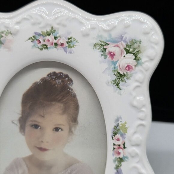Terragrafics 1986 Floral Musical Ceramic Picture Frame Memories 3.5"x5" - Picture 3 of 11